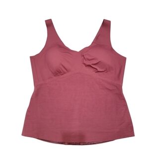 Honeylove LiftWear Tank Cami Burgundy 2X Plus Sz Shapewear Gummed Band